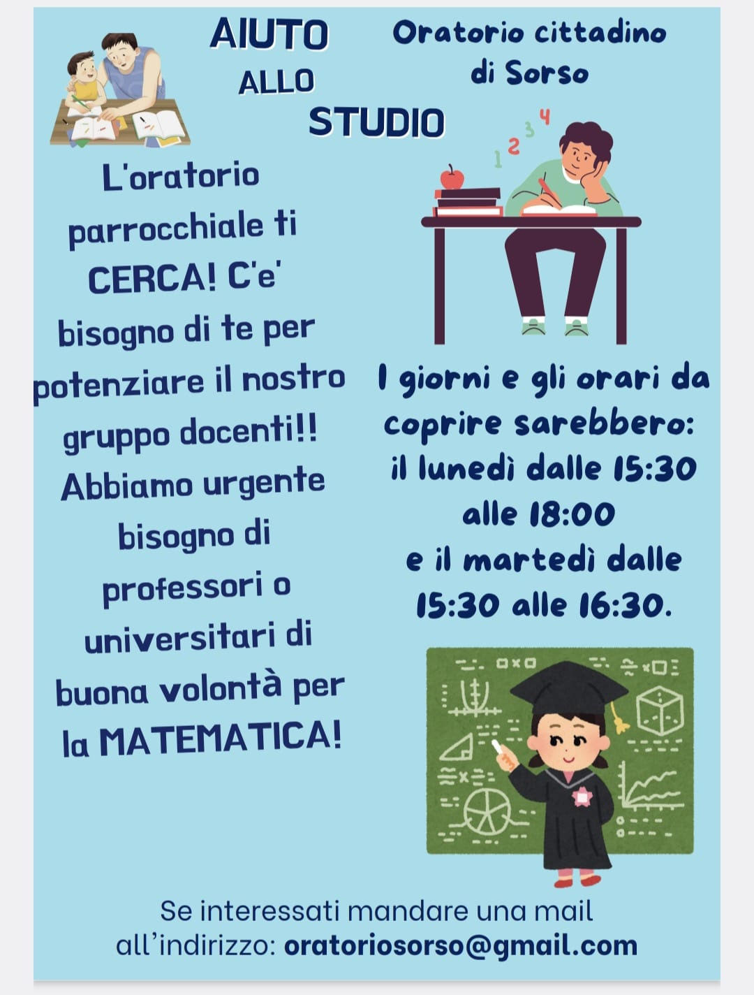 AIUTO ALLO STUDIO ORATORO: SOS MATEMATICA